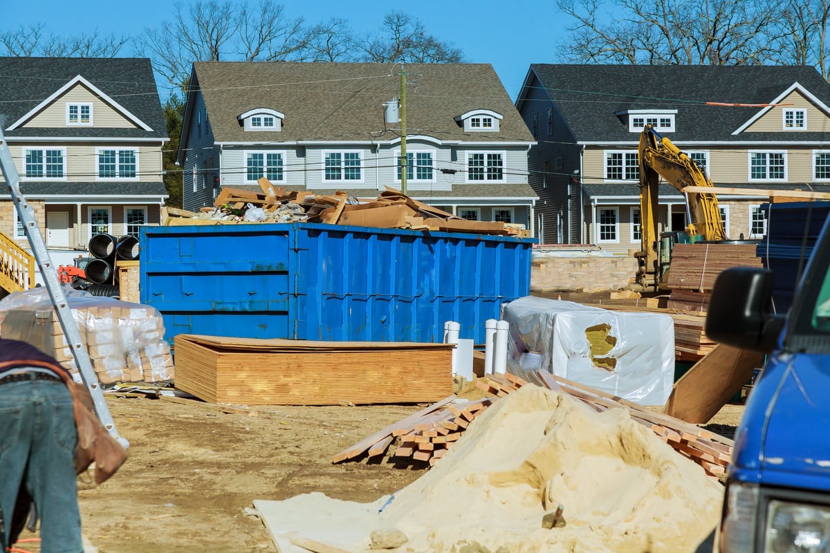 Clearing construction debris during a property cleanup